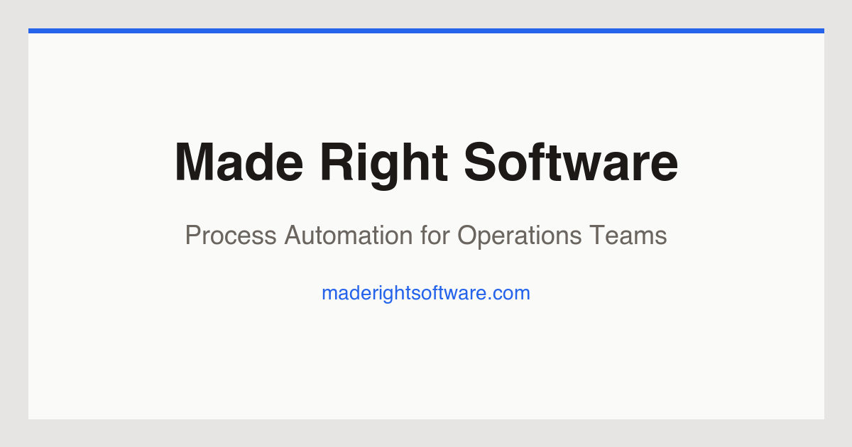 Made Right Software | Software Done Right the First Time
